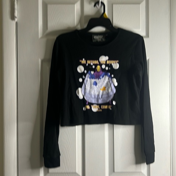 Killstar Tops - Killstar x Skeletor Thermal Cropped Shirt